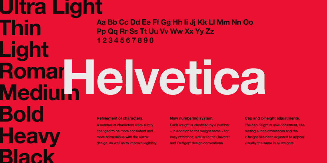 Helvetica styles graphic