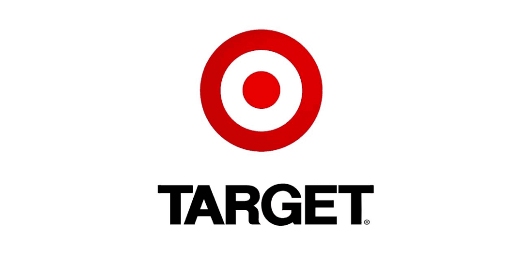 The Target logo uses Helvetica Bold.