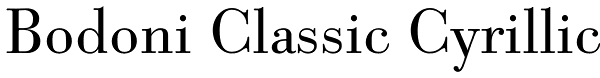 Bodoni Classic Cyrillic