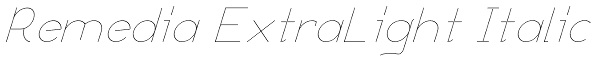 Remedia ExtraLight Italic Font