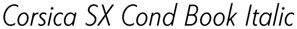 Corsica SX Cond Book Italic Font