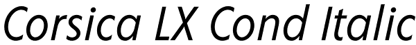 Corsica LX Cond Italic Font