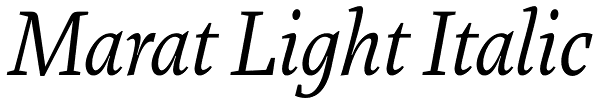 Marat Light Italic Font