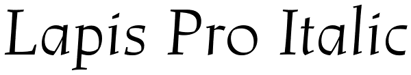 Lapis Pro Italic Font