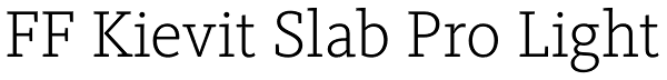 FF Kievit Slab Pro Light Font