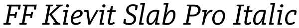 FF Kievit Slab Pro Italic Font
