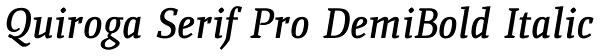 Quiroga Serif Pro DemiBold Italic Font