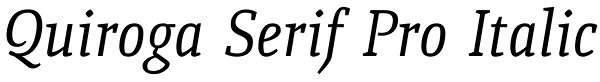 Quiroga Serif Pro Italic Font