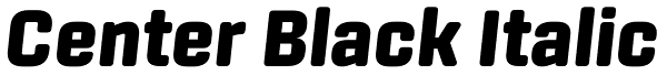 Center Black Italic Font