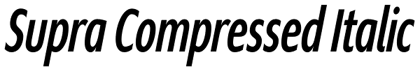 Supra Compressed Italic Font