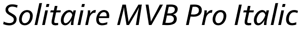 Solitaire MVB Pro Italic Font