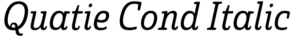 Quatie Cond Italic Font