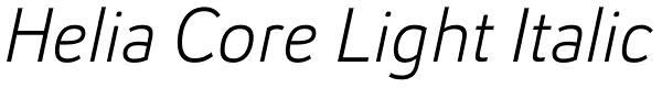 Helia Core Light Italic Font