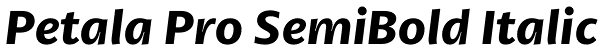 Petala Pro SemiBold Italic Font