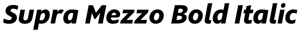 Supra Mezzo Bold Italic Font