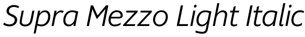 Supra Mezzo Light Italic Font