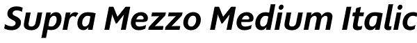 Supra Mezzo Medium Italic Font