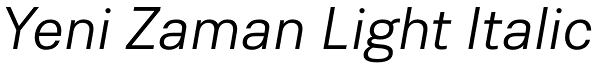 Yeni Zaman Light Italic Font