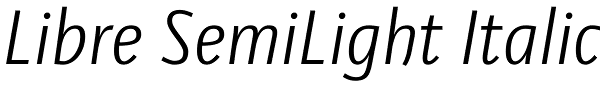 Libre SemiLight Italic Font