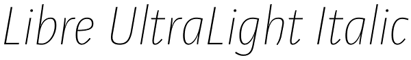 Libre UltraLight Italic Font