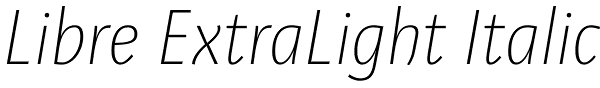 Libre ExtraLight Italic Font