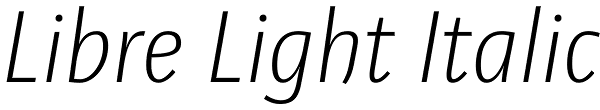 Libre Light Italic Font