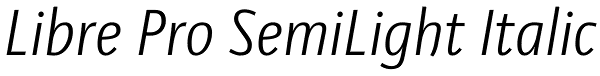 Libre Pro SemiLight Italic Font