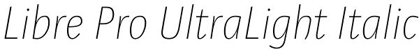 Libre Pro UltraLight Italic Font