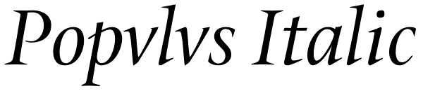 Popvlvs Italic Font