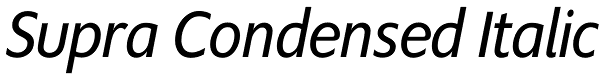 Supra Condensed Italic Font