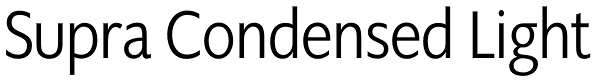 Supra Condensed Light Font