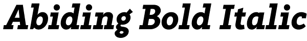 Abiding Bold Italic Font