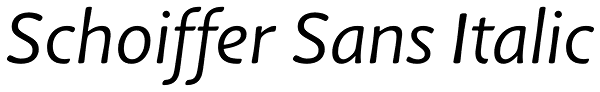 Schoiffer Sans Italic Font