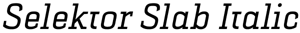 Selektor Slab Italic Font