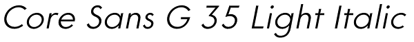 Core Sans G 35 Light Italic Font