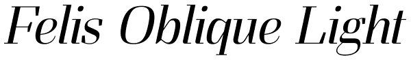 Felis Oblique Light Font