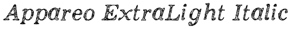 Appareo ExtraLight Italic Font