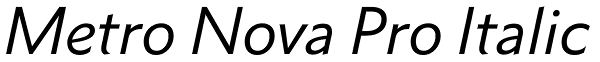 Metro Nova Pro Italic Font