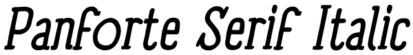 Panforte Serif Italic Font