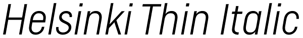 Helsinki Thin Italic Font