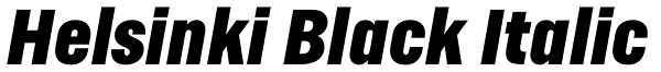 Helsinki Black Italic Font