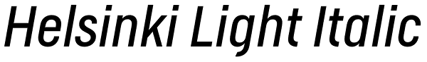 Helsinki Light Italic Font