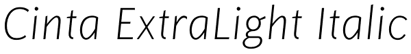 Cinta ExtraLight Italic Font