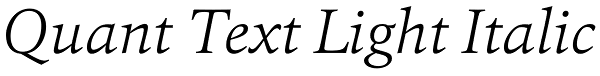 Quant Text Light Italic Font