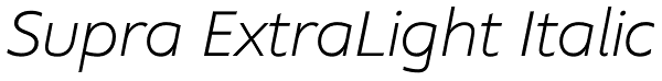 Supra ExtraLight Italic Font