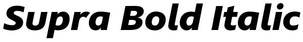 Supra Bold Italic Font