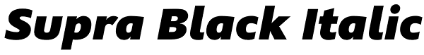 Supra Black Italic Font