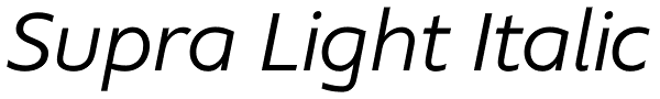 Supra Light Italic Font