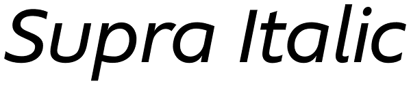 Supra Italic Font