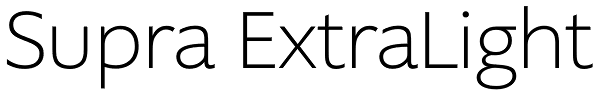 Supra ExtraLight Font